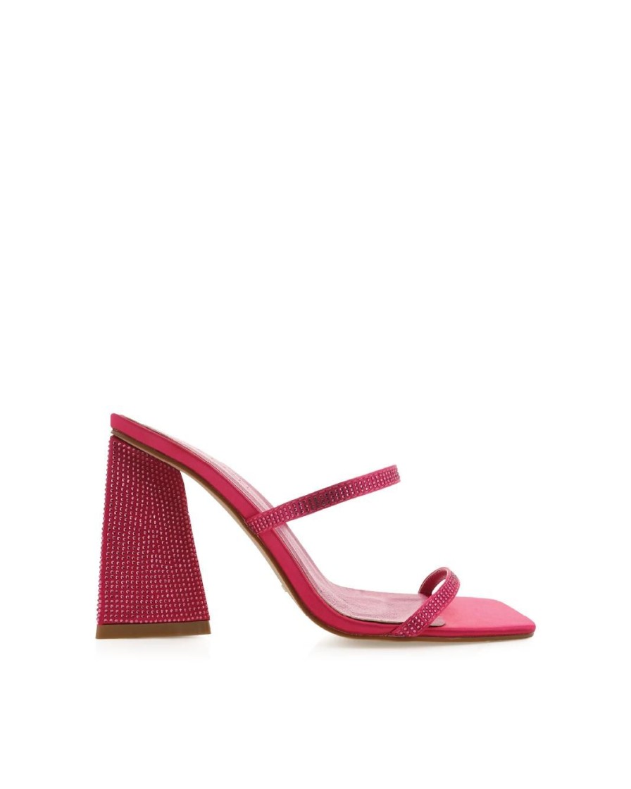 Women Billini Mules | Quintana Pink Satin Diamante