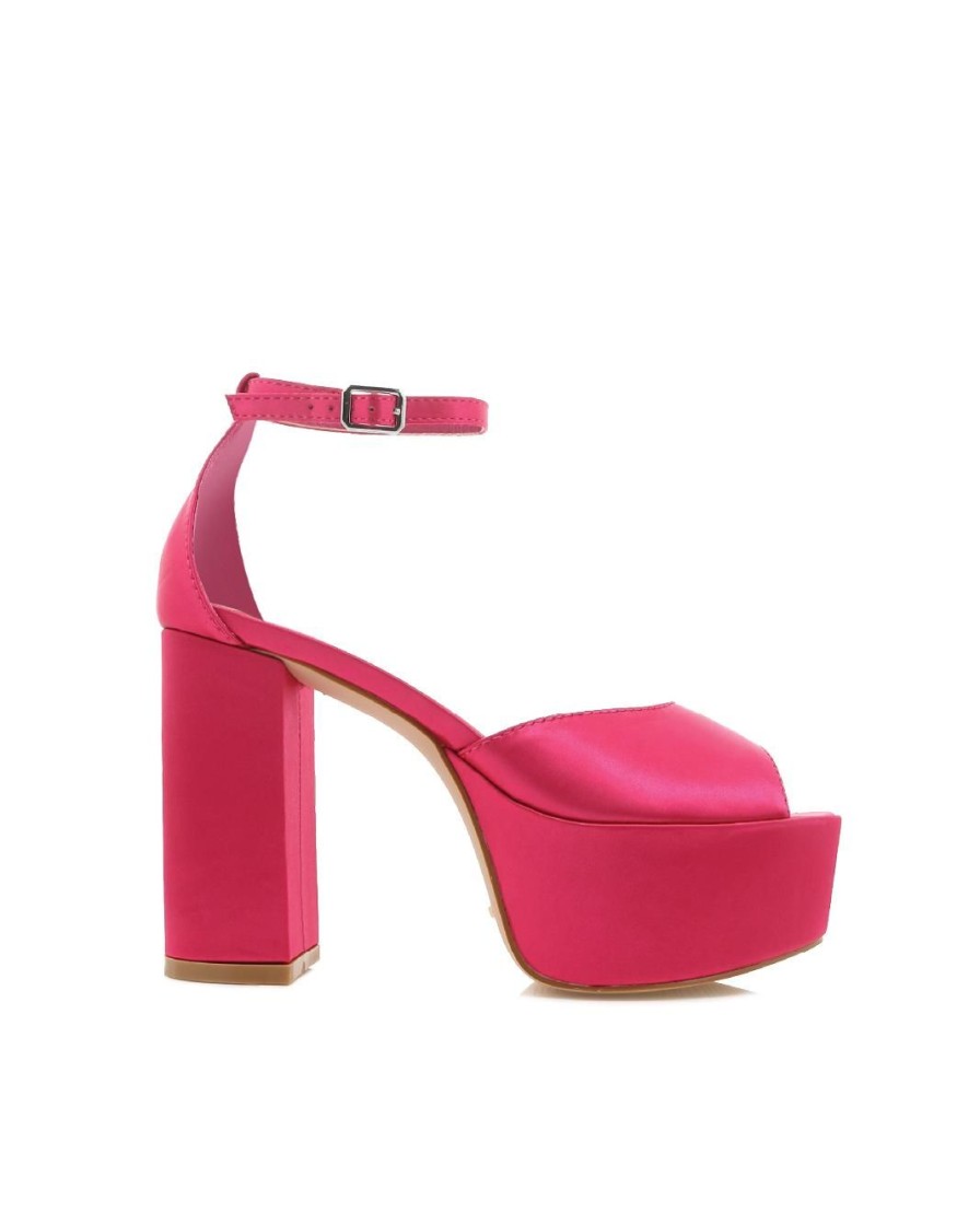 Women Billini Heels | Romara Raspberry Satin