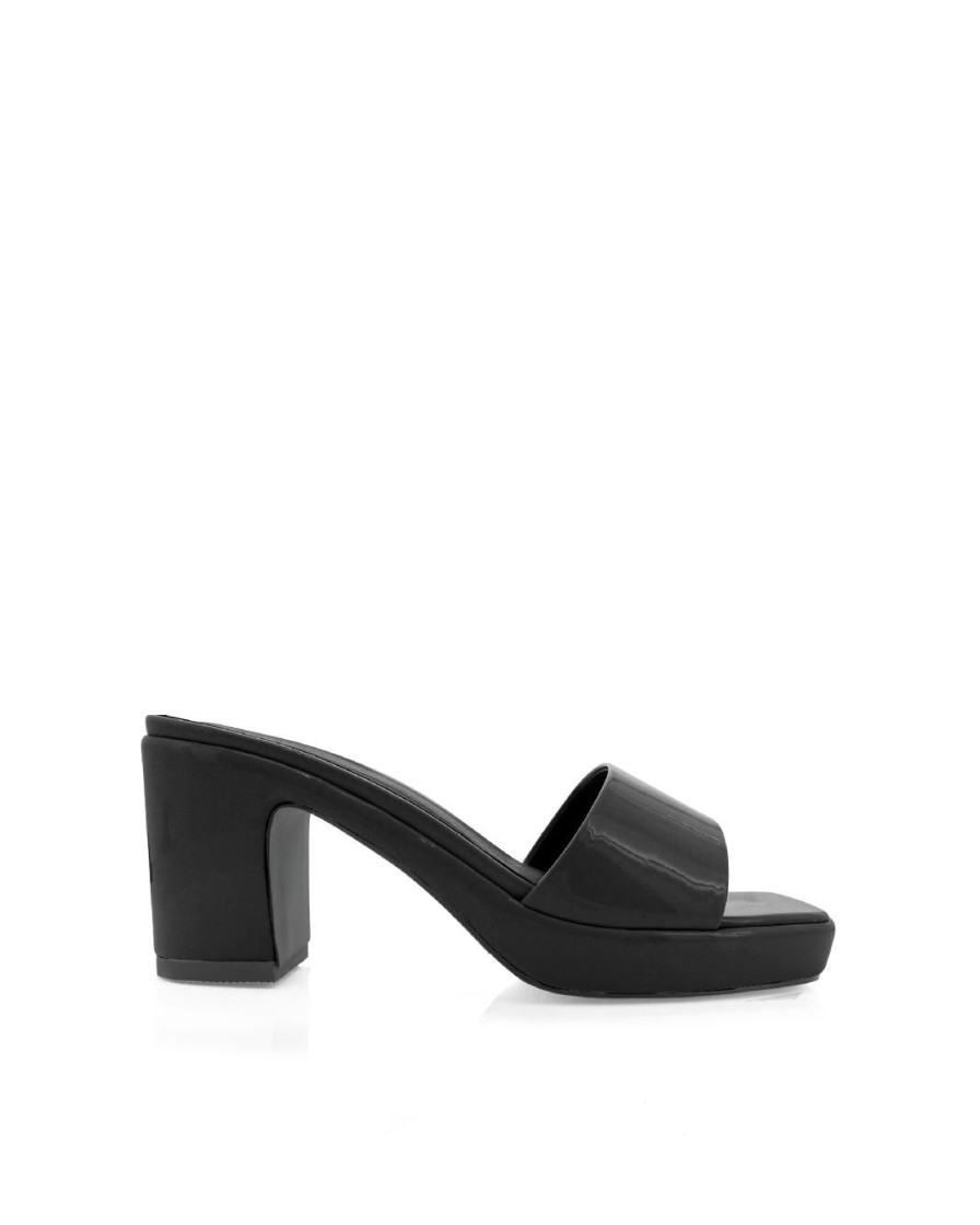 Women Billini Block Heels | Indya Black Patent