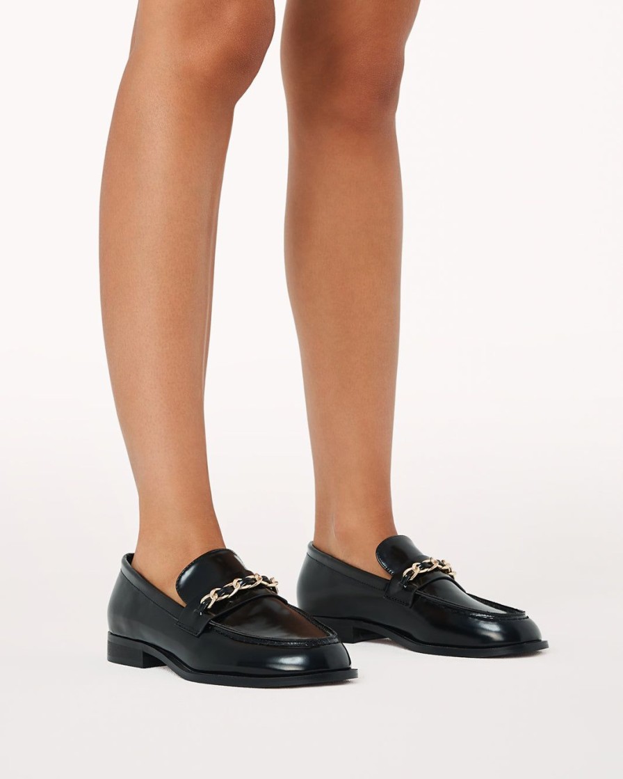 Women Billini Loafers | Kimmy Black Semi Patent