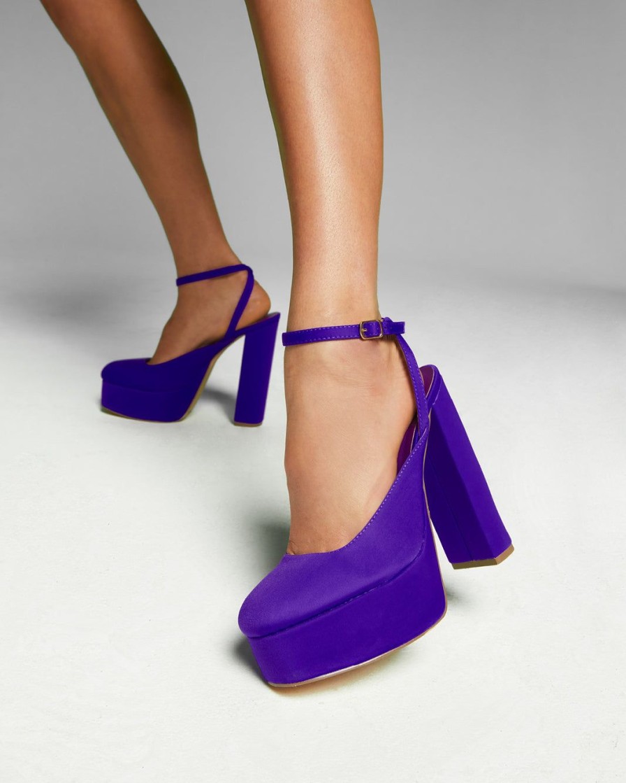 Women Billini Heels | Samson Violet Neoprene