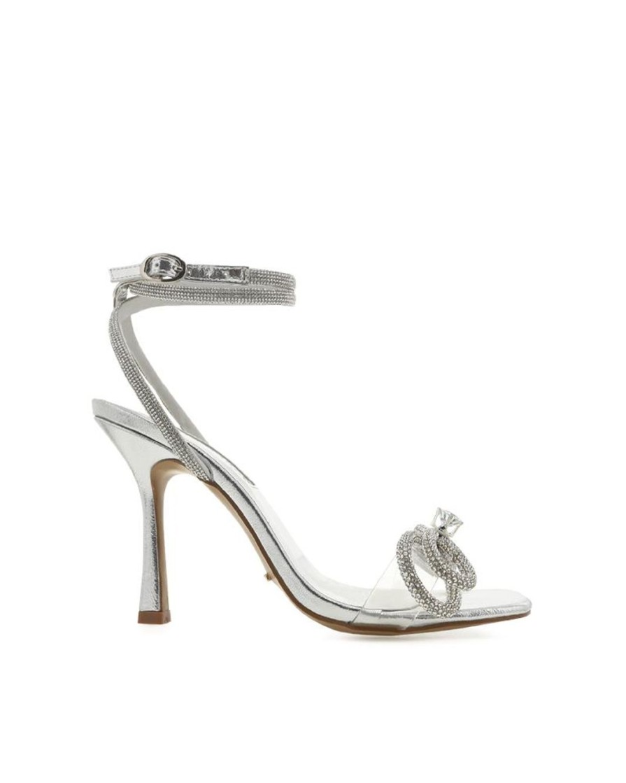 Women Billini Heels | Elara Clear Silver