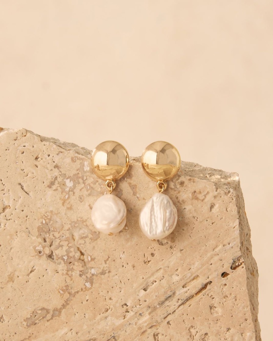 Women Billini Jewelry | Arielle Earring Gold Pearl