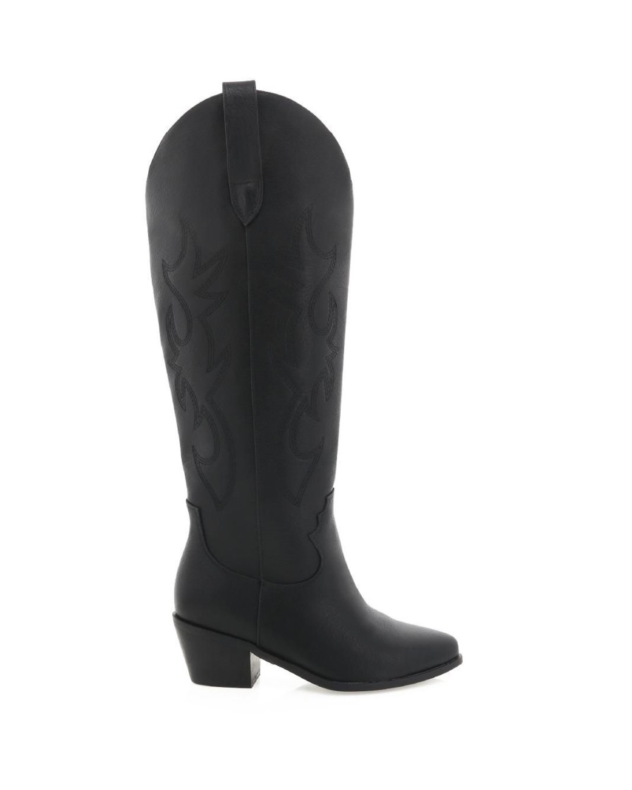 Women Billini Cowboy Boots | Urson Curve Black