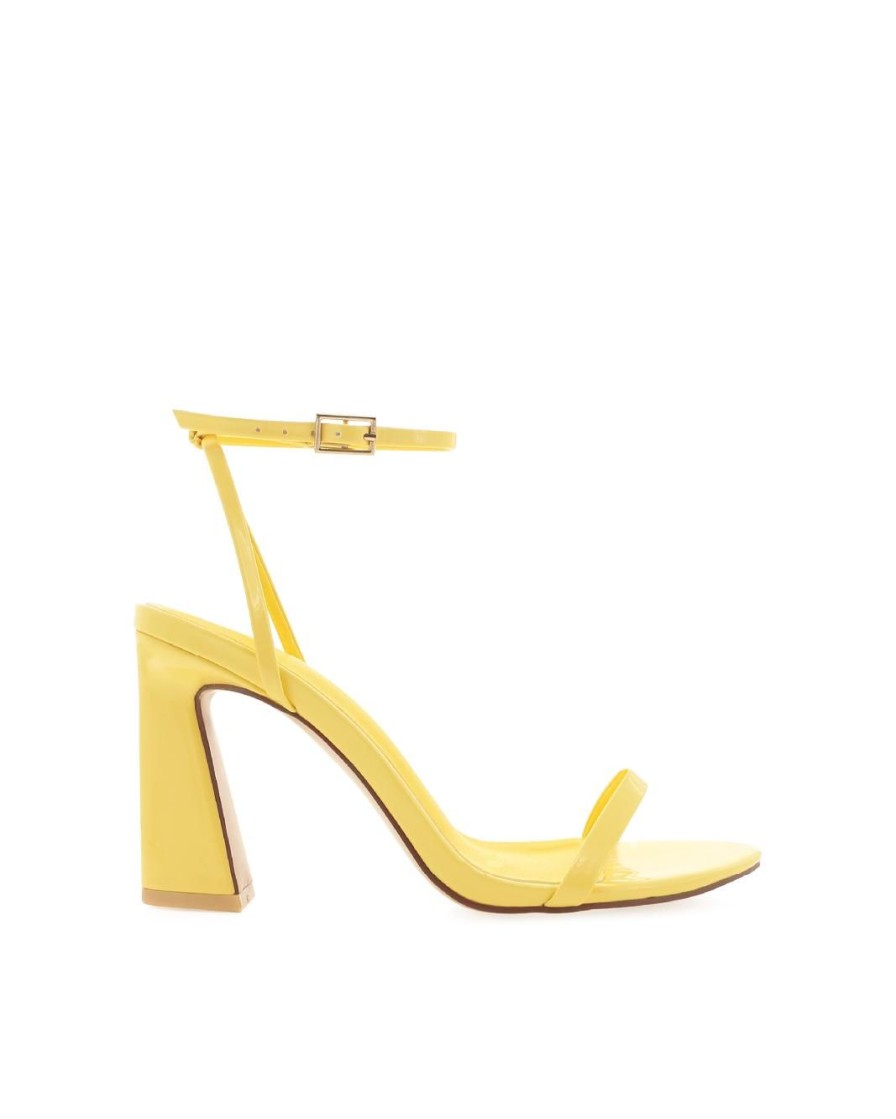 Women Billini Block Heels | Tabatha Yellow Patent