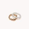 Women Billini Jewelry | Isla Ring 2 Pack Gold Pearl