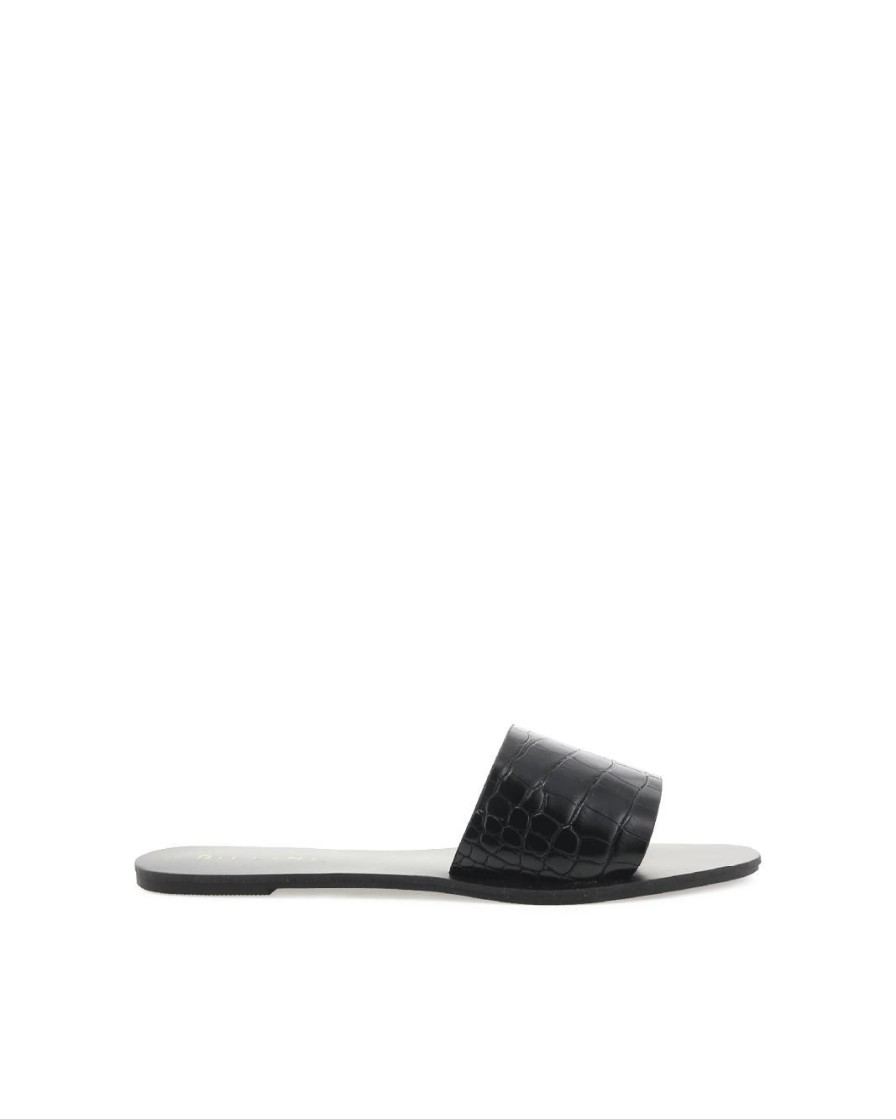 Women Billini Slides | Henrik Black Croc