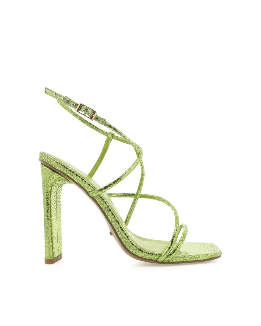 Women Billini Heels | Eiffel Green Metallic Scale