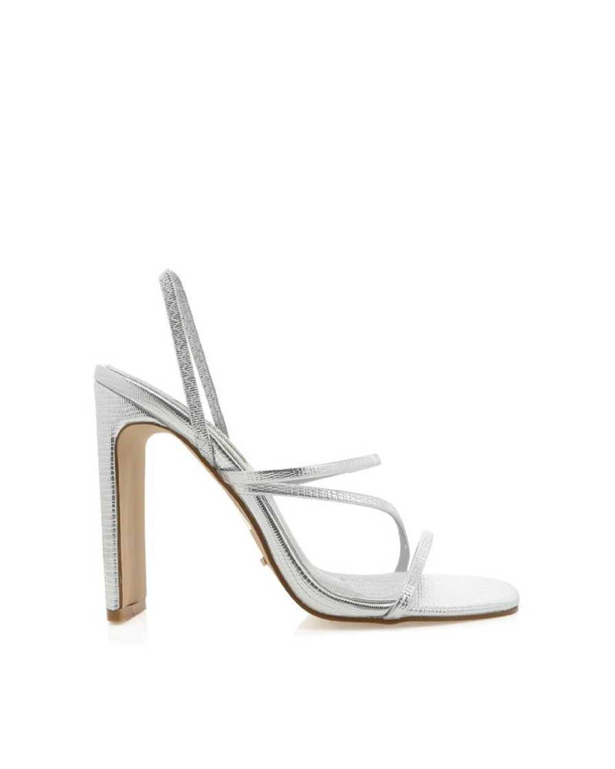 Women Billini Block Heels | Diaz Silver Scale