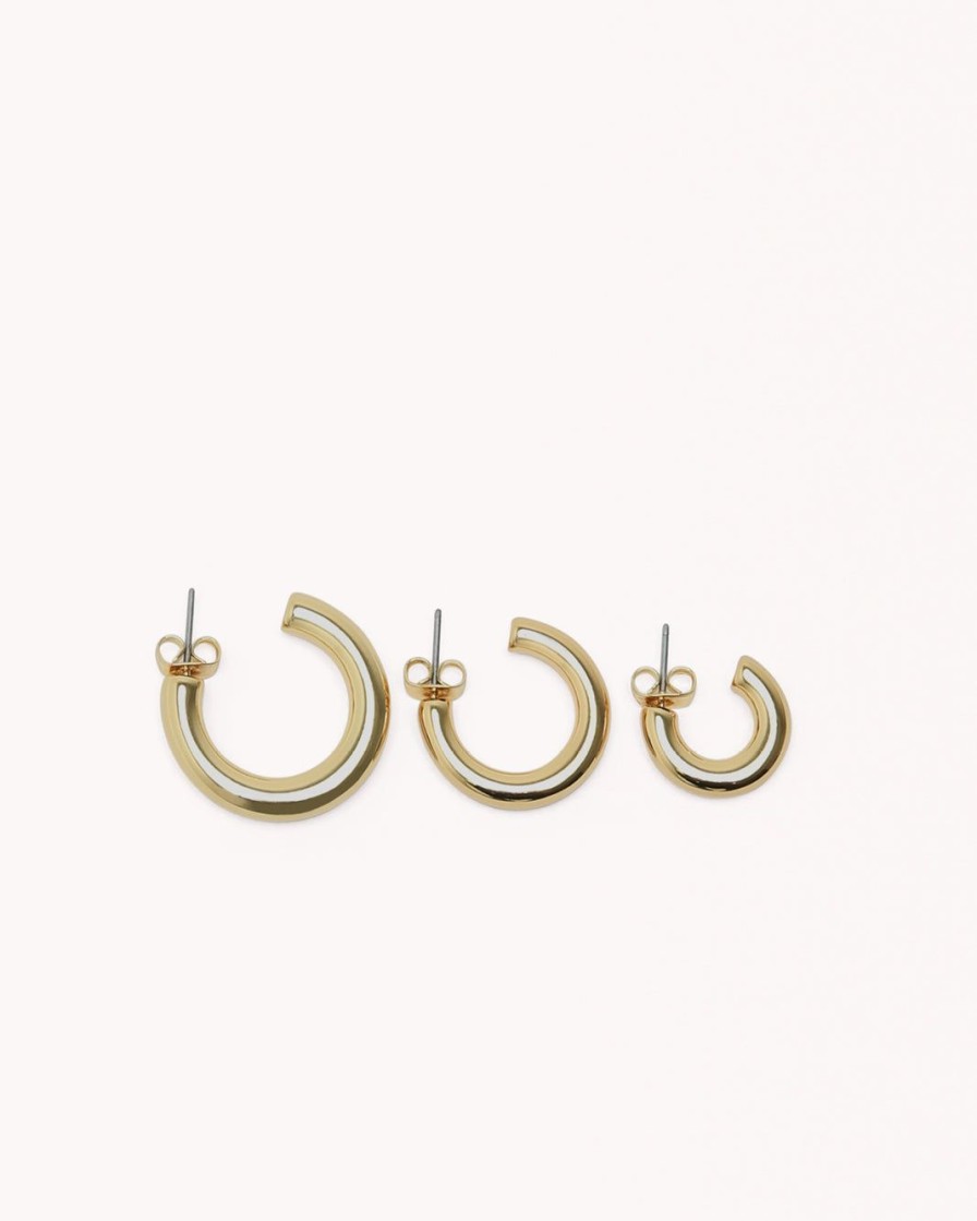 Women Billini Jewelry | Garda Earring 3 Pack Gold Plated 18K