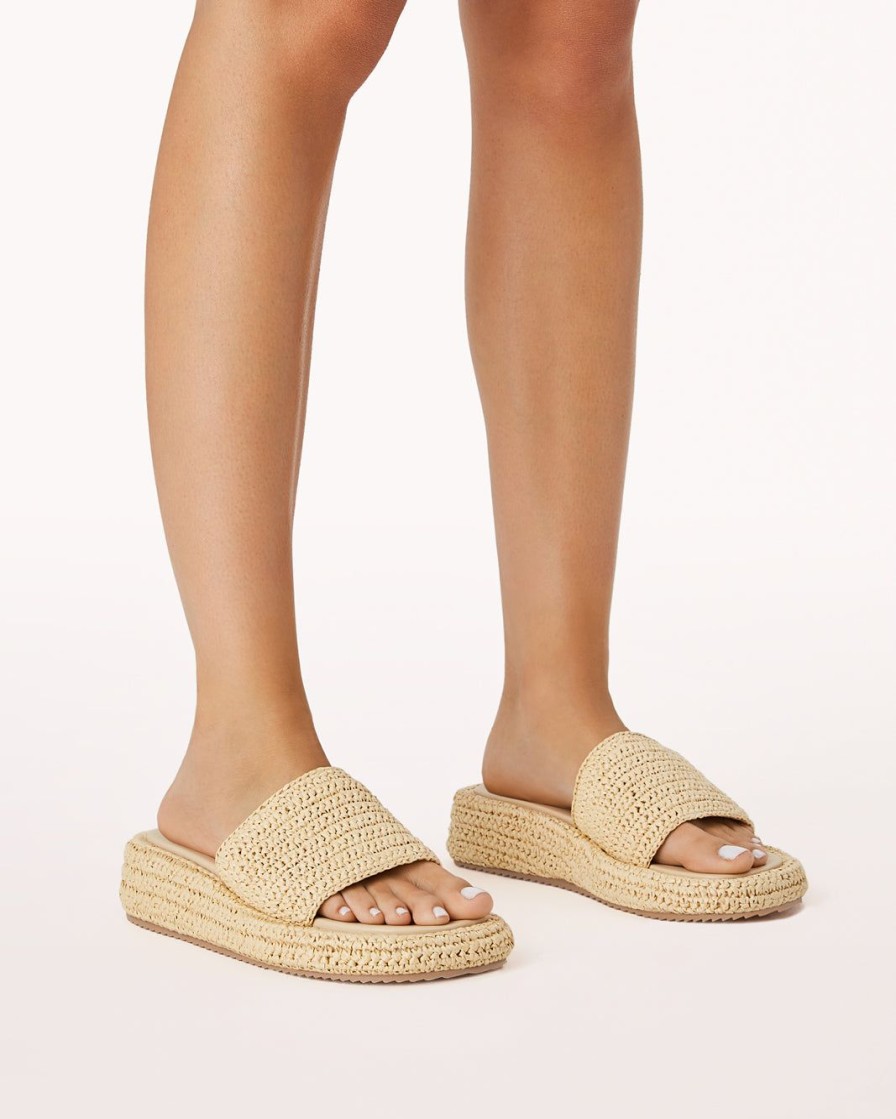 Women Billini Flats | Bernadette Natural Raffia