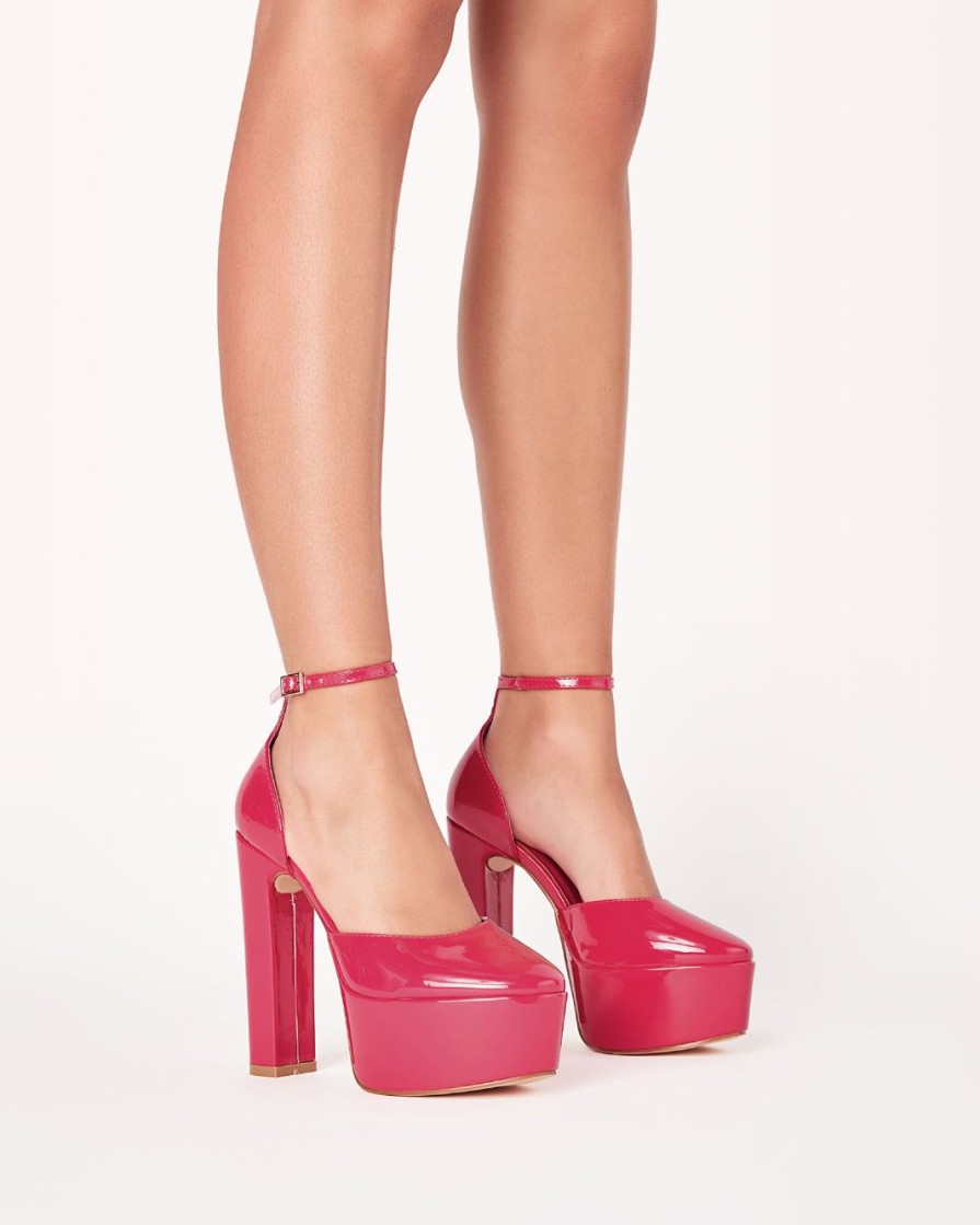 Women Billini Block Heels | Caddie Wild Berry Patent