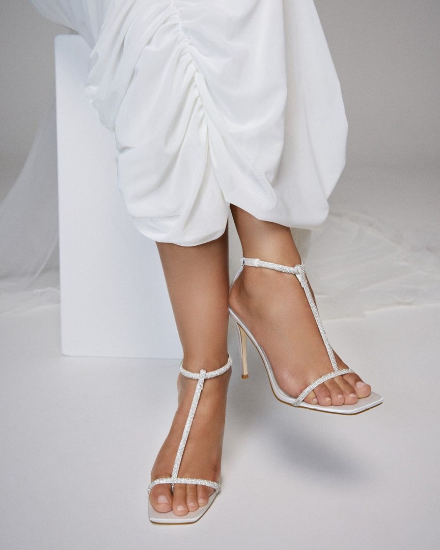 Women Billini Stilettos | Geno White Satin