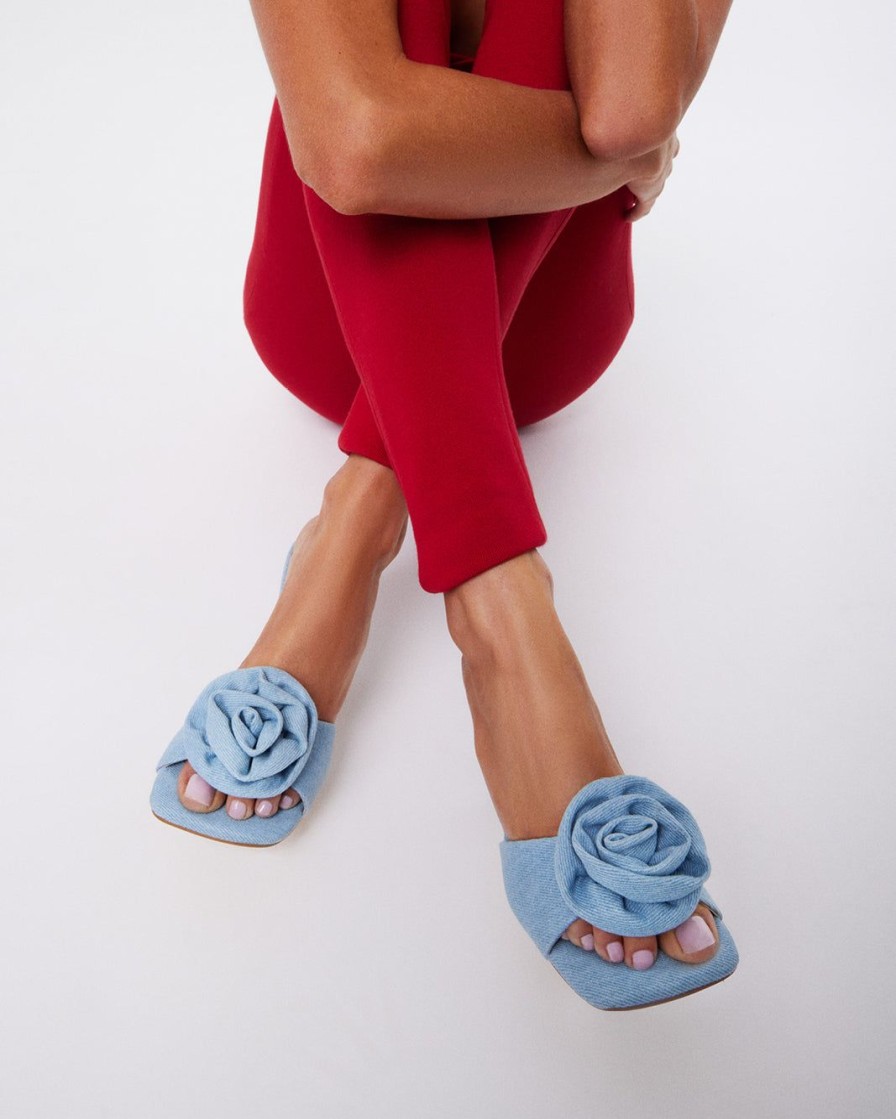 Women Billini Stilettos | Quinella Mid Blue Denim