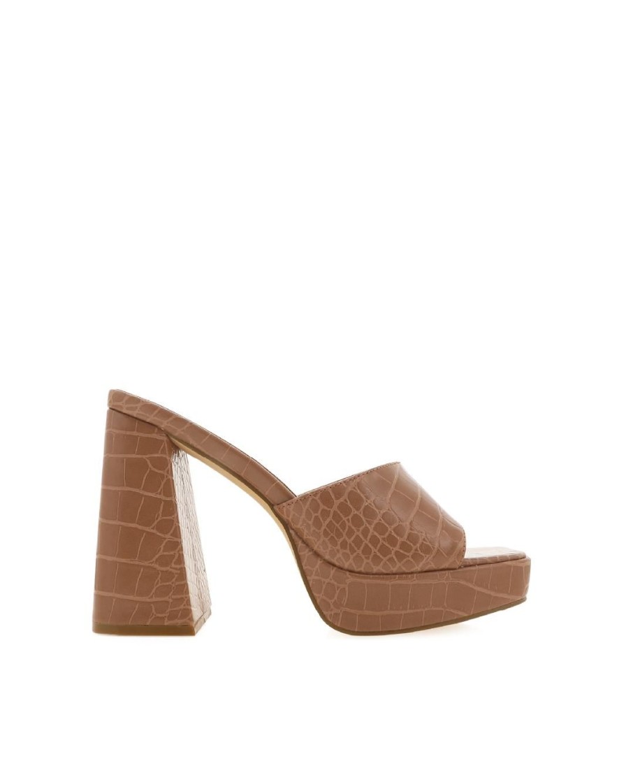 Women Billini Heels | Georgina Teak Croc