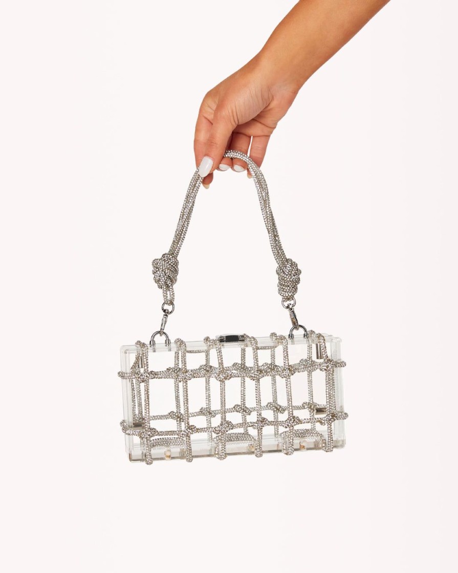 Women Billini Bags | Billy Clutch Bag Silver Diamante Clear