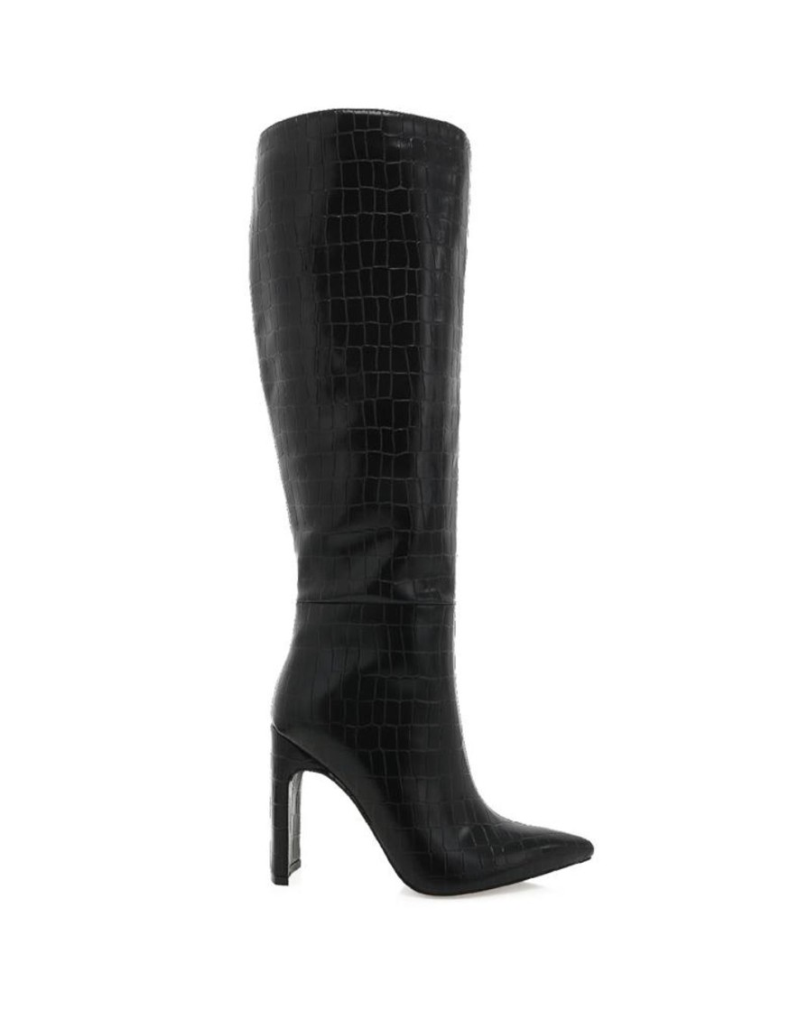 Women Billini Boots | Rasana Black Croc