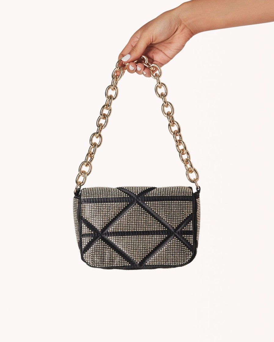 Women Billini Bags | Amay Shoulder Bag Black Gold Diamante