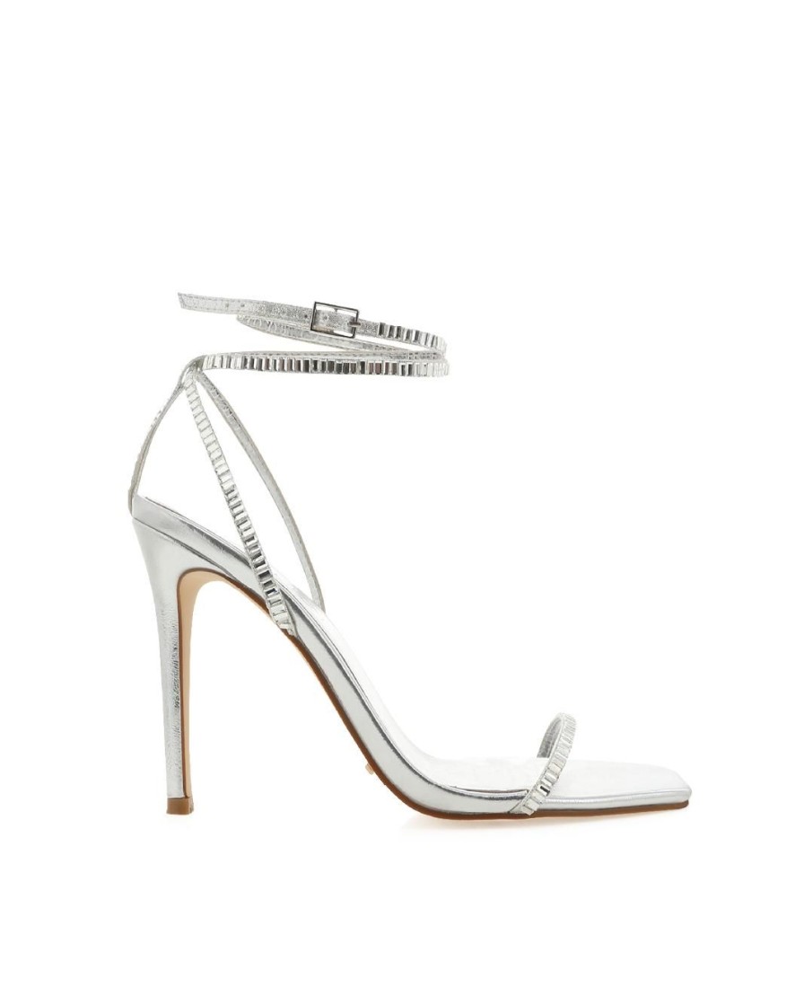 Women Billini Stilettos | Giles Silver Metallic Diamante