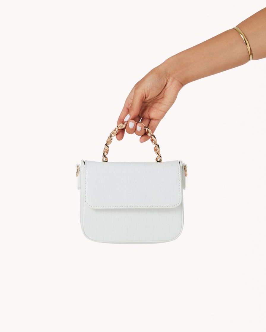 Women Billini Bags | Allaiah Handle Bag White Patent Croc