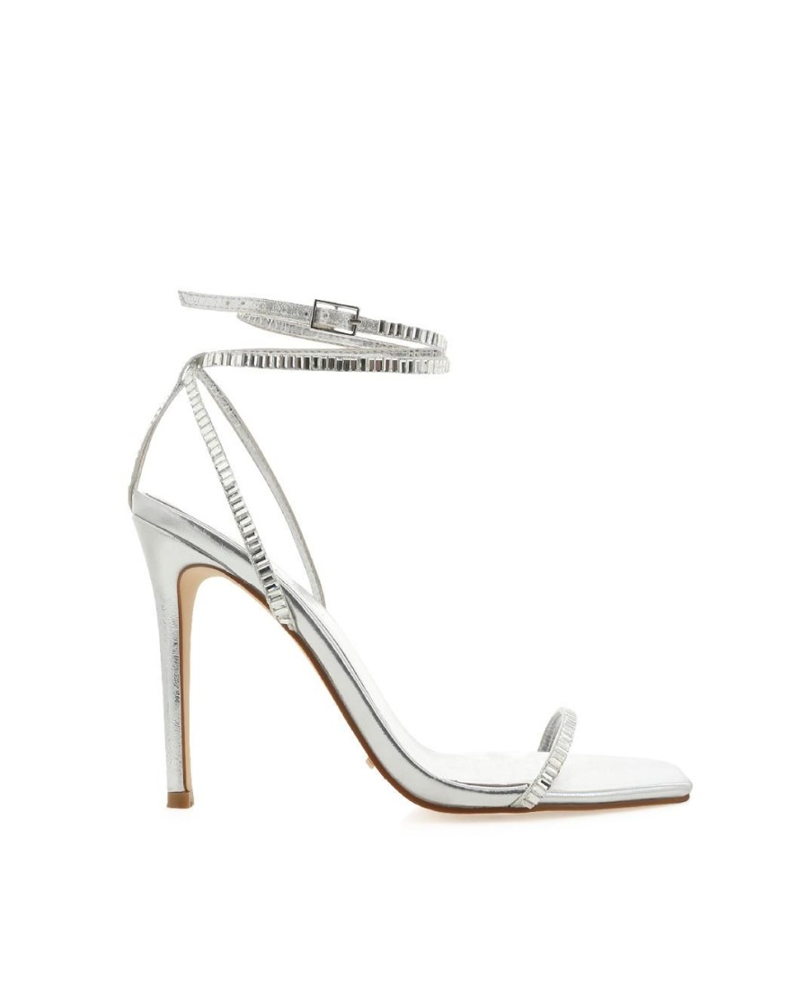 Women Billini Heels | Giles Silver Metallic Diamante