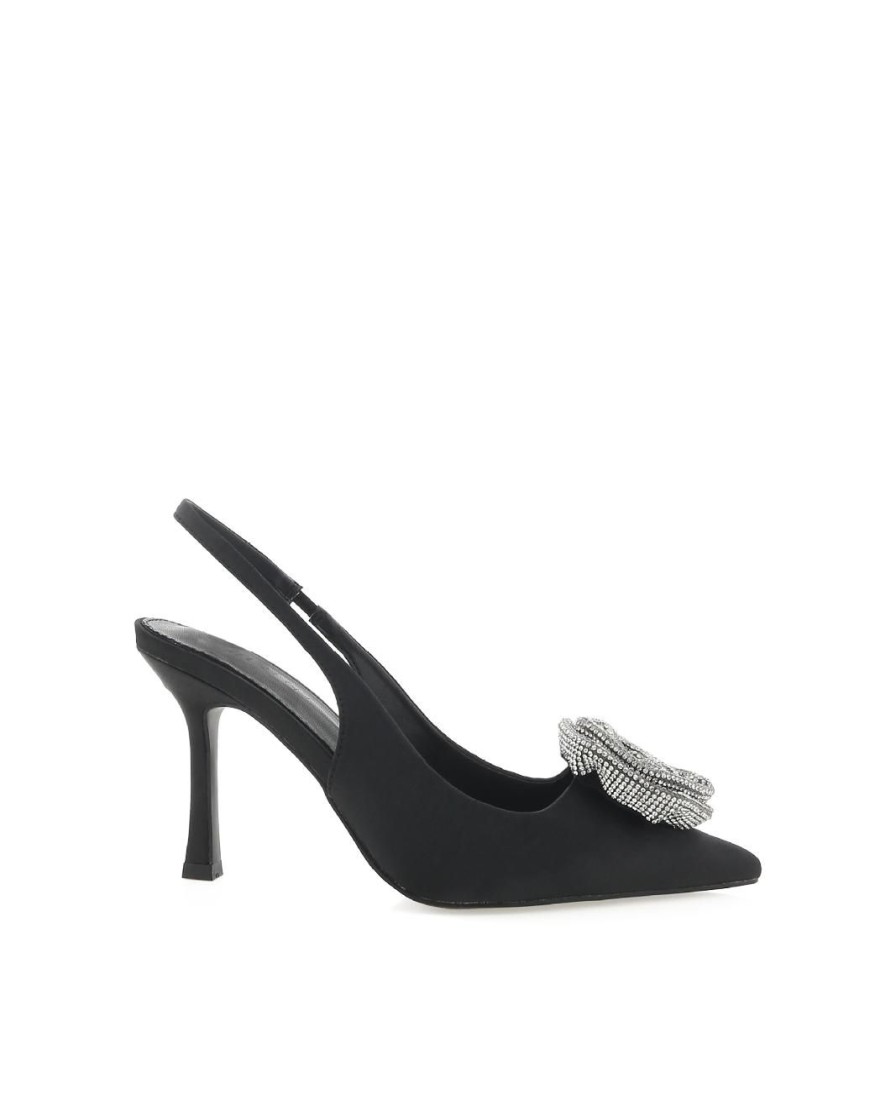 Women Billini Pumps | Elysia Black Satin Diamante