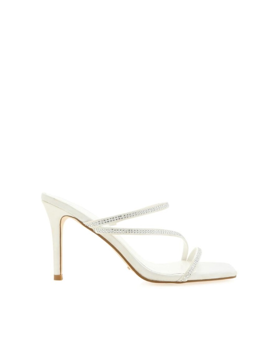 Women Billini Mules | Uriah White Satin