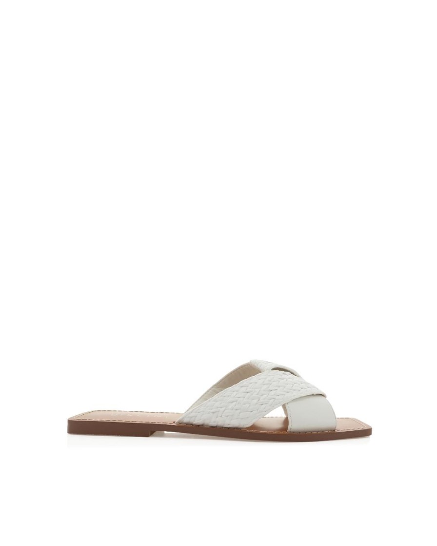 Women Billini Flats | Idelah White Raffia