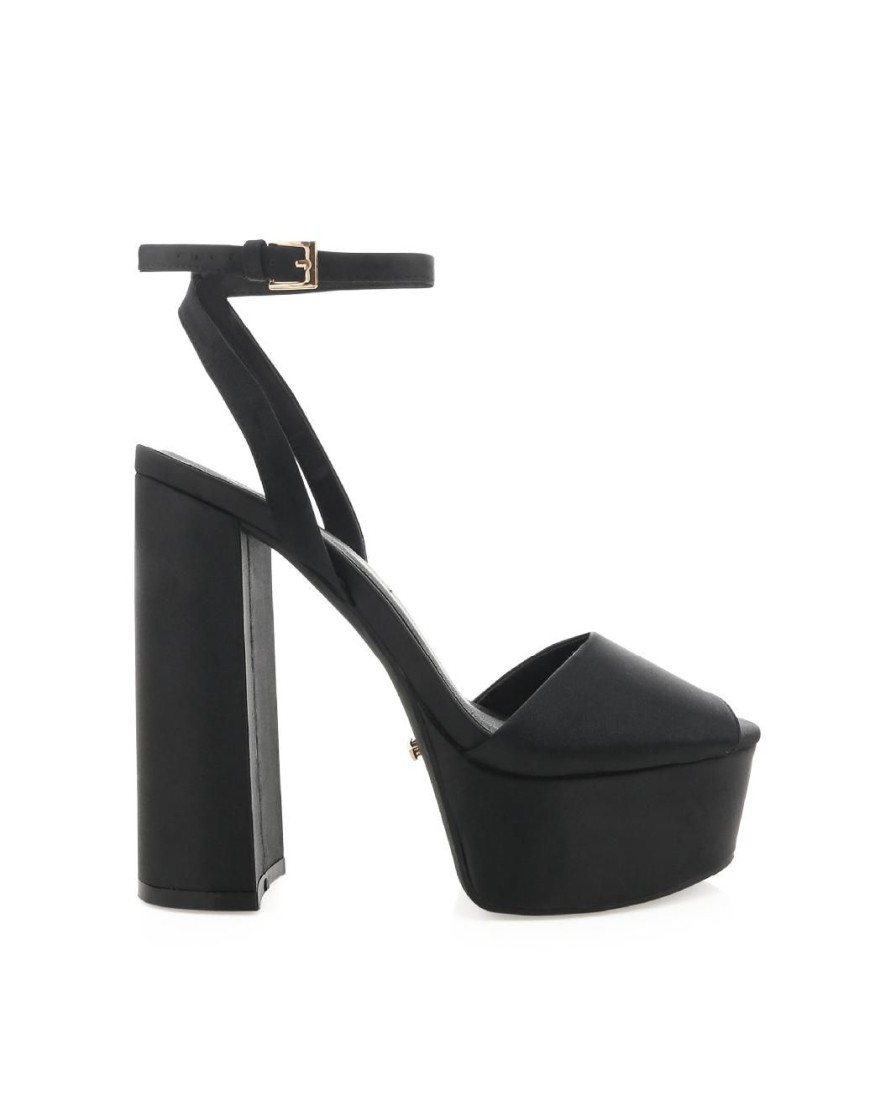 Women Billini Heels | Brenna Black Satin